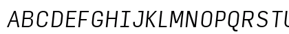 Input Sans Condensed Light Italic Uppercase Preview