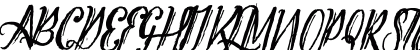 Tipbrush Script 2 Slanted Italic Uppercase Preview