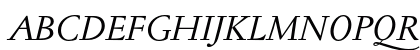 Jannon Text Italic Uppercase Preview