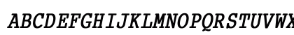 Courier Condensed Bold Italic Uppercase Preview