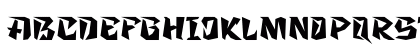 Zanden Oblique Regular Uppercase Preview