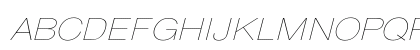 HelveticaExtObl-Thin Regular Uppercase Preview