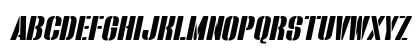 Bluefish STENCIL DEMO Italic Uppercase Preview