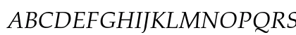 Palatino-Italic Regular Uppercase Preview