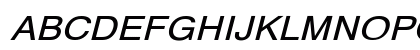 HelveticaExtObl-Normal Regular Uppercase Preview