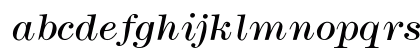 Modern LightItalic Lowercase Preview