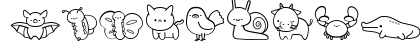 Cute Animals Dingbat Regular Lowercase Preview