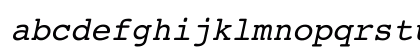 Courier Oblique Lowercase Preview