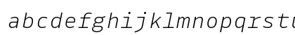 Drive Mono Extralight Italic Lowercase Preview