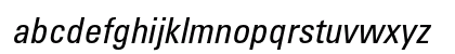 Univers LT W0457 Italic Lowercase Preview