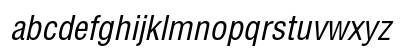 Helvetica Condensed Oblique Lowercase Preview