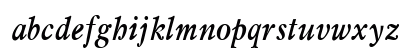 MyslNarrowC BoldItalic Lowercase Preview