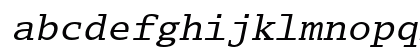 Lucida Typewriter Oblique Lowercase Preview