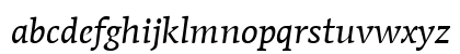 Mendoza Roman ITC Roman Book Italic Lowercase Preview