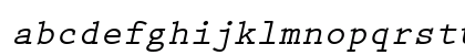 PrestigeEliteSlanted BoldItalic Lowercase Preview