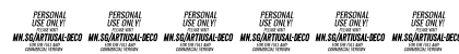 Artisual Deco Black Italic PERSONAL USE ONLY PERSONAL USE ONLY Regular Numeric Preview