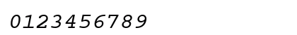 Dark Courier Italic Numeric Preview