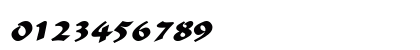 Flat Brush Wide BoldItalic Numeric Preview