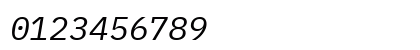 BlexMono NF Italic Numeric Preview