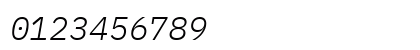 BlexMono Nerd Font Mono Italic Numeric Preview