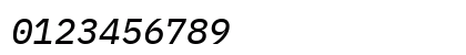 BlexMono Nerd Font Italic Numeric Preview