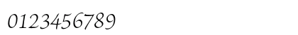 Brioso Pro Light Italic Numeric Preview