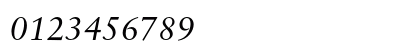 Classical Garamond Italic Numeric Preview