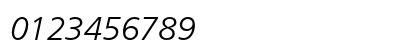 Frutiger 46 Light Italic Numeric Preview