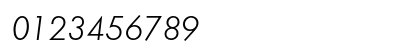 Futura Light Italic Numeric Preview