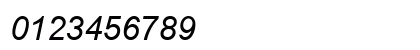 Arial HU Italic Numeric Preview
