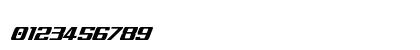 Tigershark Extra-Condensed Italic Numeric Preview
