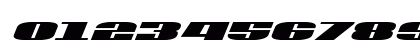 U.S.A. Condensed Italic Numeric Preview