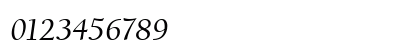 Berkeley Old Style ITC T Medium Italic Numeric Preview
