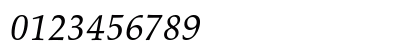 Palatino eText Italic Numeric Preview