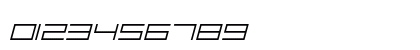 F-Zero GX Menu Font Thin Italic Numeric Preview