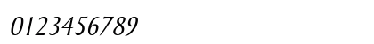 Barrett Condensed Italic Numeric Preview