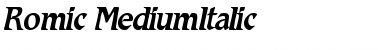 Romic-MediumItalic Regular Font