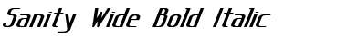Sanity Wide Bold Italic Font