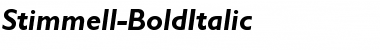Download Stimmell-BoldItalic Font