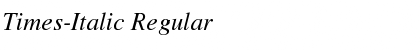 Times-Italic Regular Font