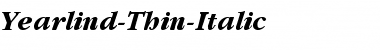 Yearlind-Thin-Italic Regular Font