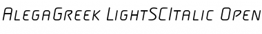 AlegaGreek-LightSCItalic Regular Font