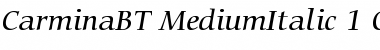 Bitstream Carmina Medium Italic Font
