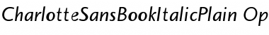 Charlotte Sans Book Italic Plain Font