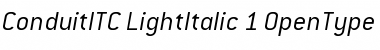 Conduit ITC Light Italic Font