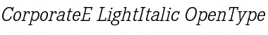 Corporate E Light Italic Font