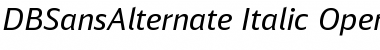 DB Sans Alternate Regular Italic Font