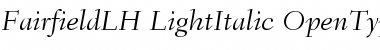 Fairfield LH 46 Light Italic Font