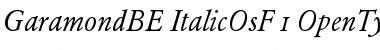 Garamond BE Italic Oldstyle Figures