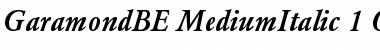 Garamond BE Medium Italic